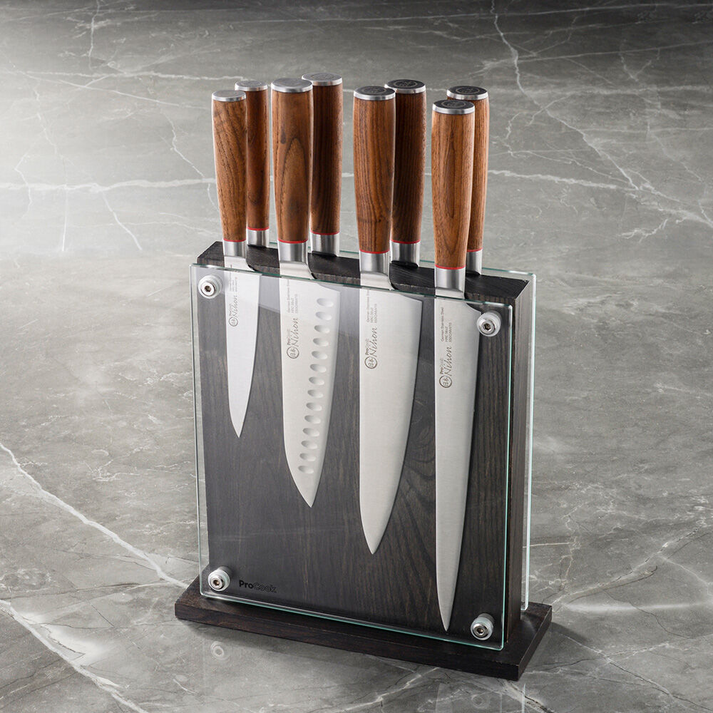 Nihon X50 Knife Set 8 Piece And Glass Block Nihon X50 From ProCook