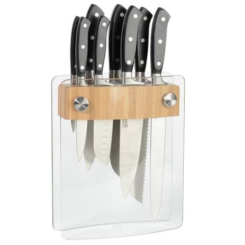 Gourmet X30 Knife Set 8 Piece and Glass Block Gourmet