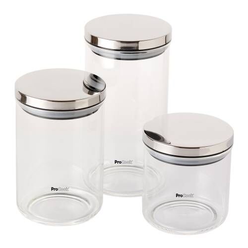 Glass Storage Jars with Metal Lid