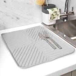 Secondary image for image of Grey Silicone Dish Draining Mat 40.5cm
