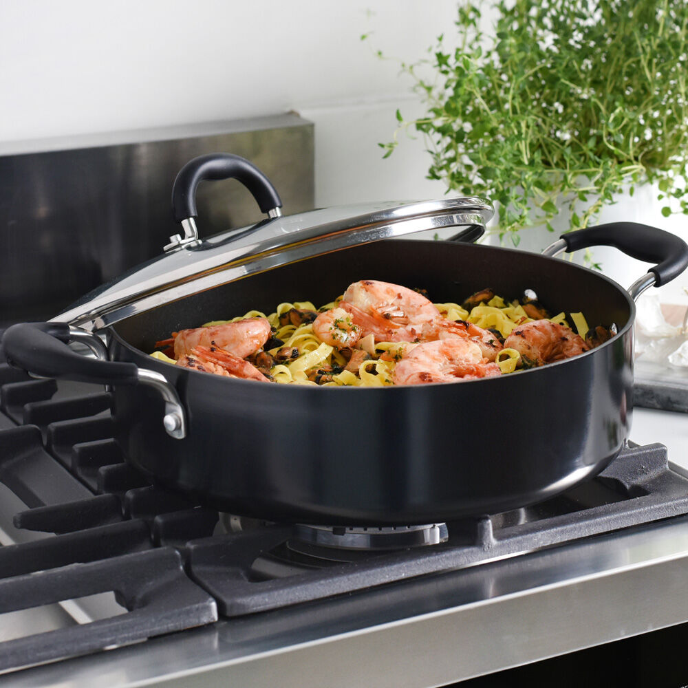 3.6L ProCook Elite Forged Non-Stick Induction Shallow Casserole with Lid 24cm 