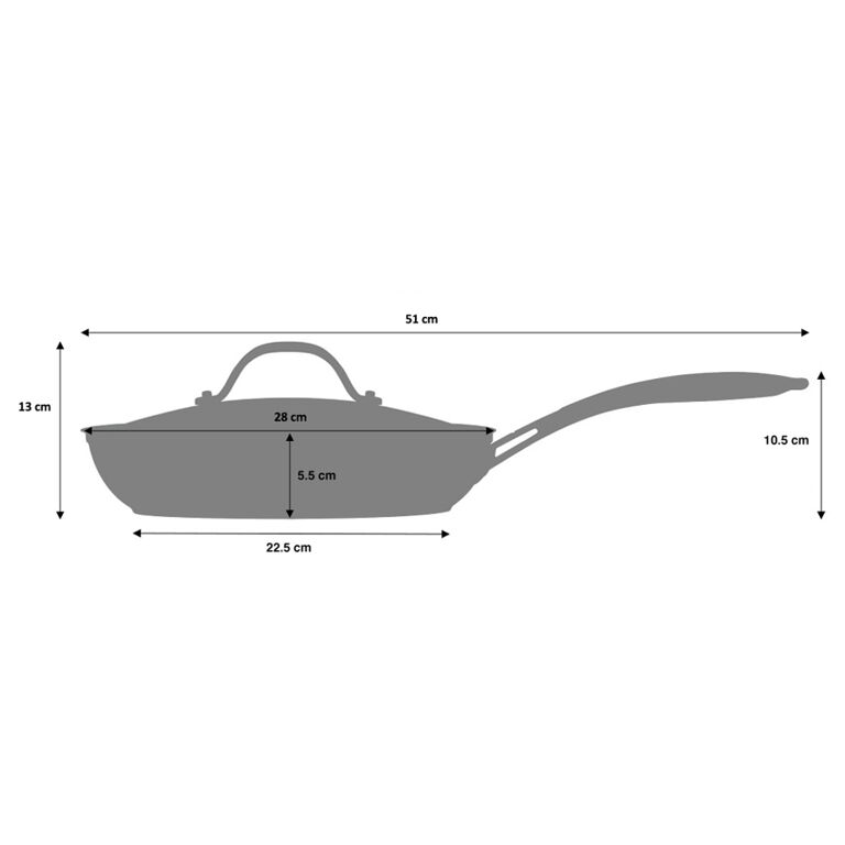 ProCook Granite - Set Poêles - Série 3 pièces - 20cm 24cm 28cm Induction -  Revêtement antiadhésif Effet Pierre - Garantie Sans PFOA - Manche Isolant  Bakélite