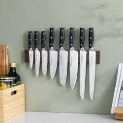 Secondary image for image of Damascus 67 Knife Set 8 Piece and Premium Leather Knife Case