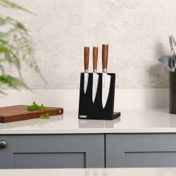 Secondary image for image of Nihon X50 Knife Set 3 Piece and Black Magnetic Block
