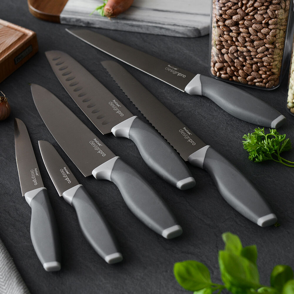 Designpro Titanium Knife Set 6 Piece Grey