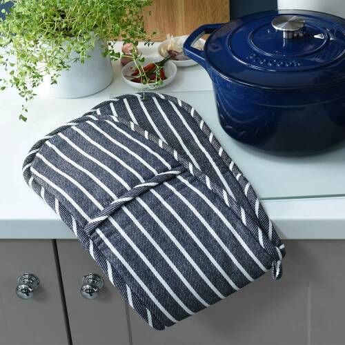 Double Oven Glove Grey Herringbone Aprons, Oven Gloves & Tea Towels