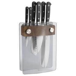 Professional X50 Chef Knife Set - 6 Piece and Glass Block