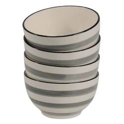 Suppen- ProCook Salcombe Steinzeug Müsli- gestreift 14 cm Nudelschale grau