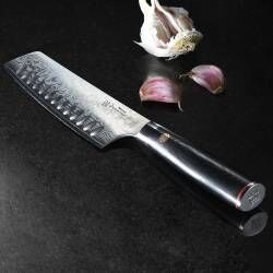 Secondary image for image of Damascus 67 Nakiri Knife 16cm / 6.5in