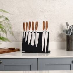 Secondary image for image of Nihon X50 Knife Set 8 Piece and Black Magnetic Block