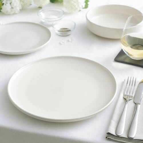 Stockholm Ivory Stoneware Dinner Set With Pasta Bowls - 12 Piece - 4 Settings - S2944