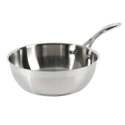 Professional Stainless Steel Sauteuse Pan - Uncoated 28cm
