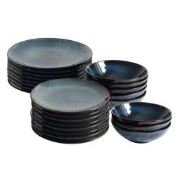 Vaasa Stoneware Dinner Set with Cereal Bowls - Two x 12 Piece - 8 Settings