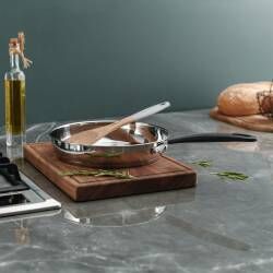 Secondary image for image of Gourmet Stainless Steel Frying Pan Uncoated 24cm