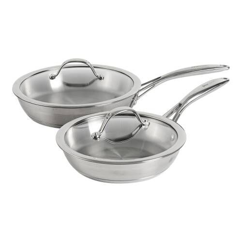 Professional Stainless Steel Frying Pan with Lid Set