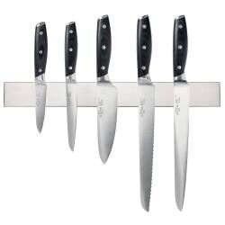 Elite AUS8 Knife Set - 5 Piece and Magnetic Stainless Steel Knife Rack