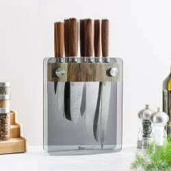 Secondary image for image of Nihon X50 Knife Set 8 Piece and Glass Block