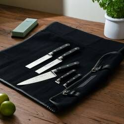 Secondary image for image of Professional X50 Chef Knife Set 5 Piece and Canvas Knife Case