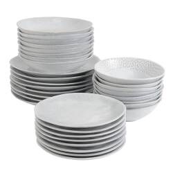 Malmo Dove Grey Mixed Dinner Set - Two x 16 Piece - 8 Settings
