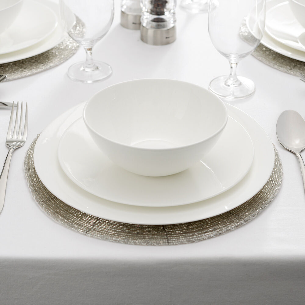 Valletta Bone China Dinner Set With Cereal Bowls Two x 12 Piece - 8 Settings