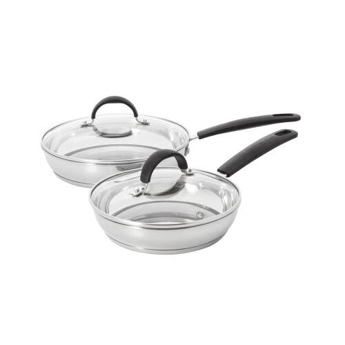 Gourmet Stainless Steel Frying Pan with Lid Set