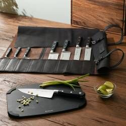 Secondary image for image of Professional X50 Chef Knife Set 8 Piece and Leather Knife Case