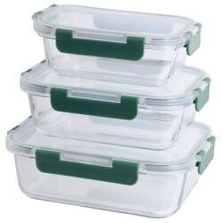 Secondary image for image of Lock & Fresh Airtight Glass Storage Dish Set of 3