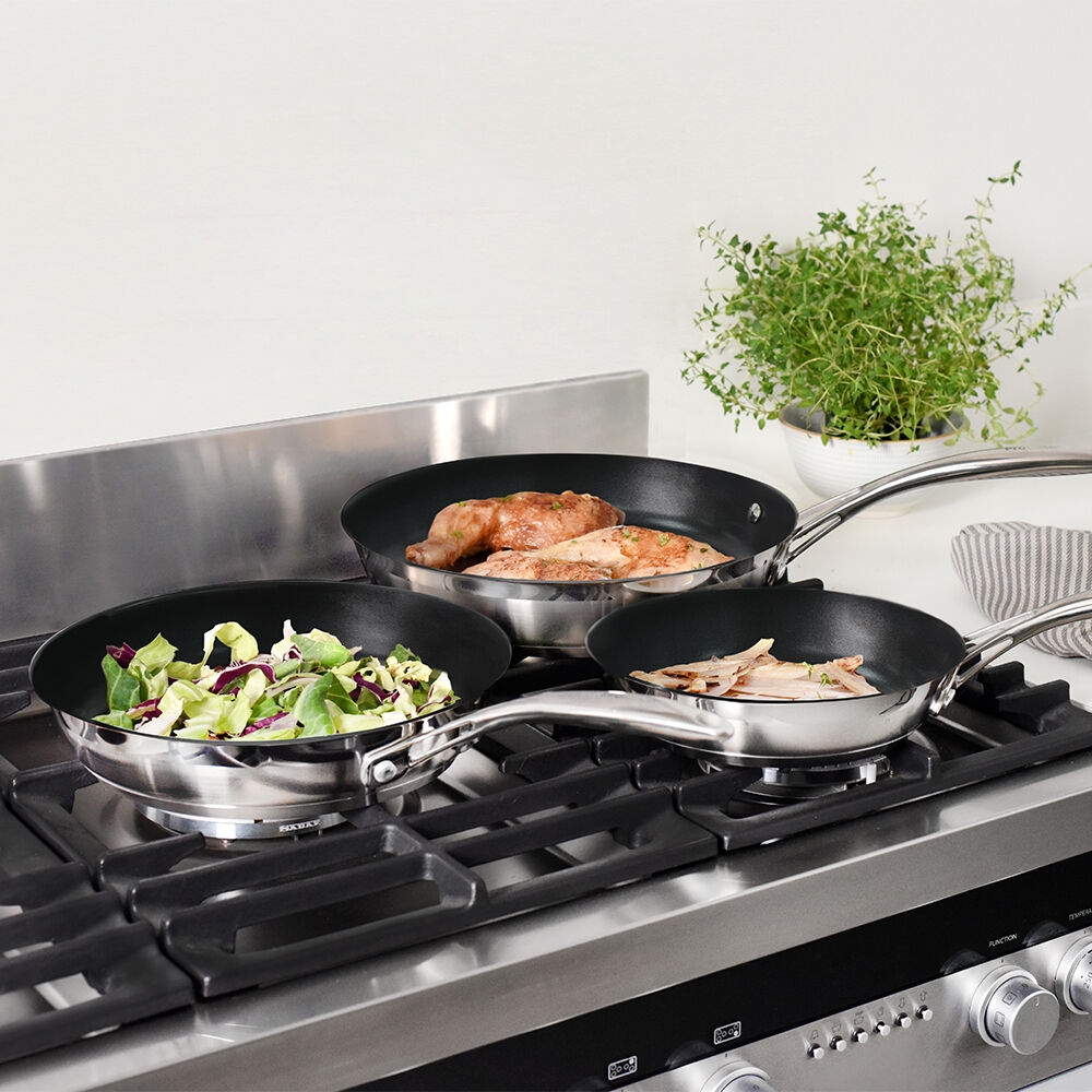 Professional Stainless Steel Frying Pan Set 3 Piece