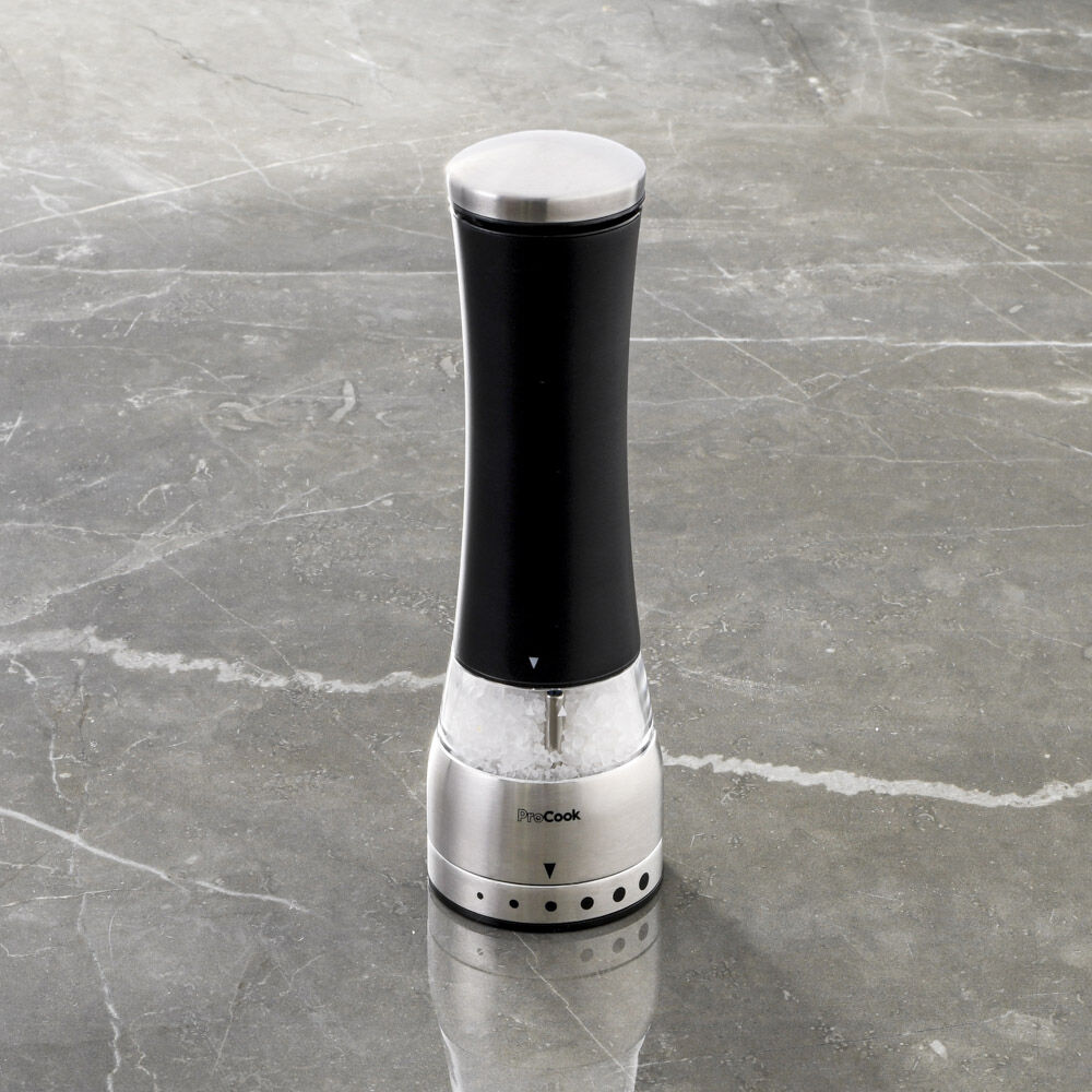 Premium Electric Salt or Pepper Mill Stainless Steel 21cm Salt and