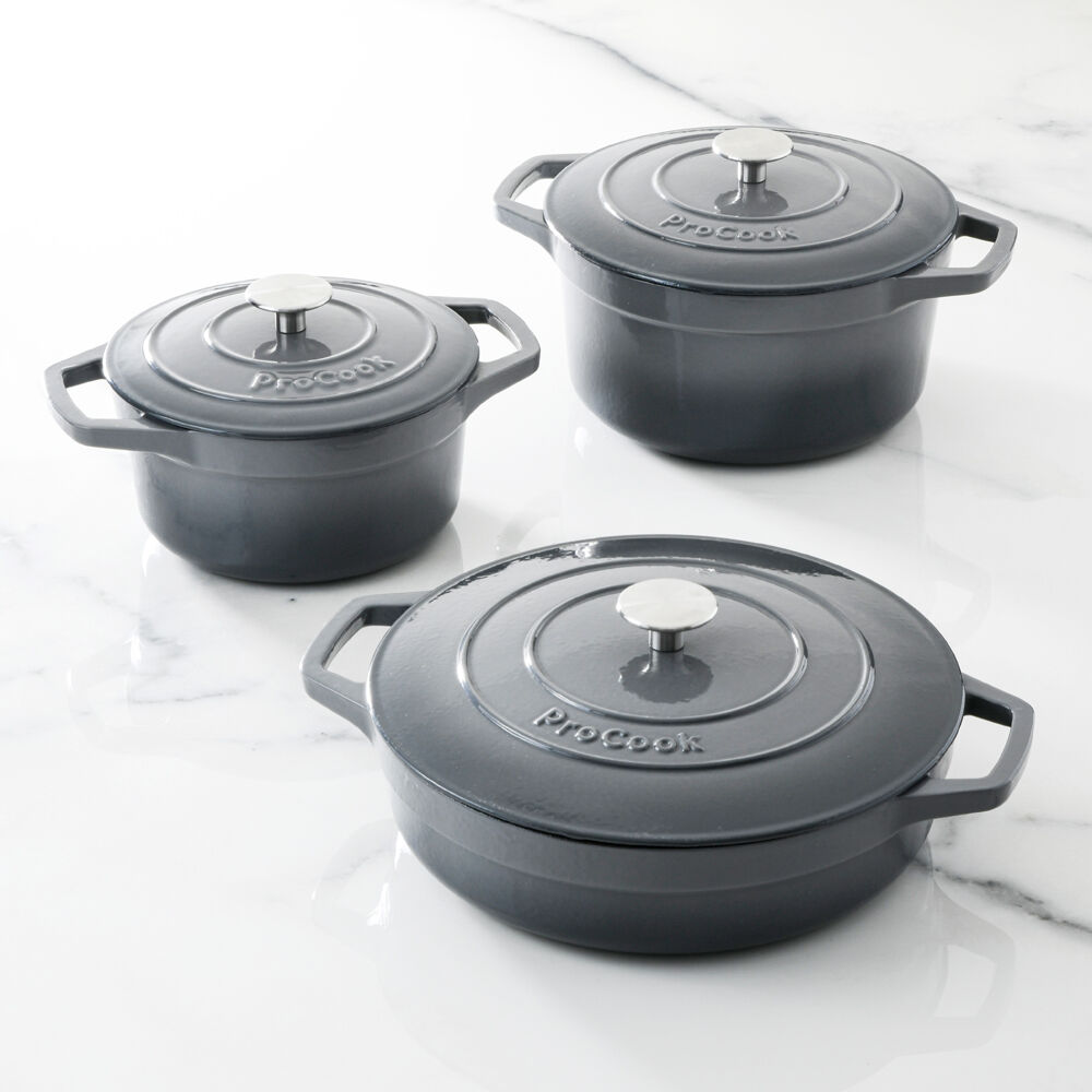 Cast Iron Casserole Set 24cm and 28cm Graduated Turquoise | Cast Iron ...