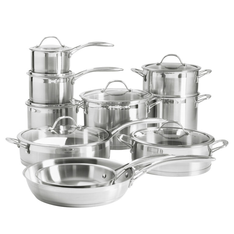 Professional Stainless Steel Cookware Set Uncoated 10 Piece