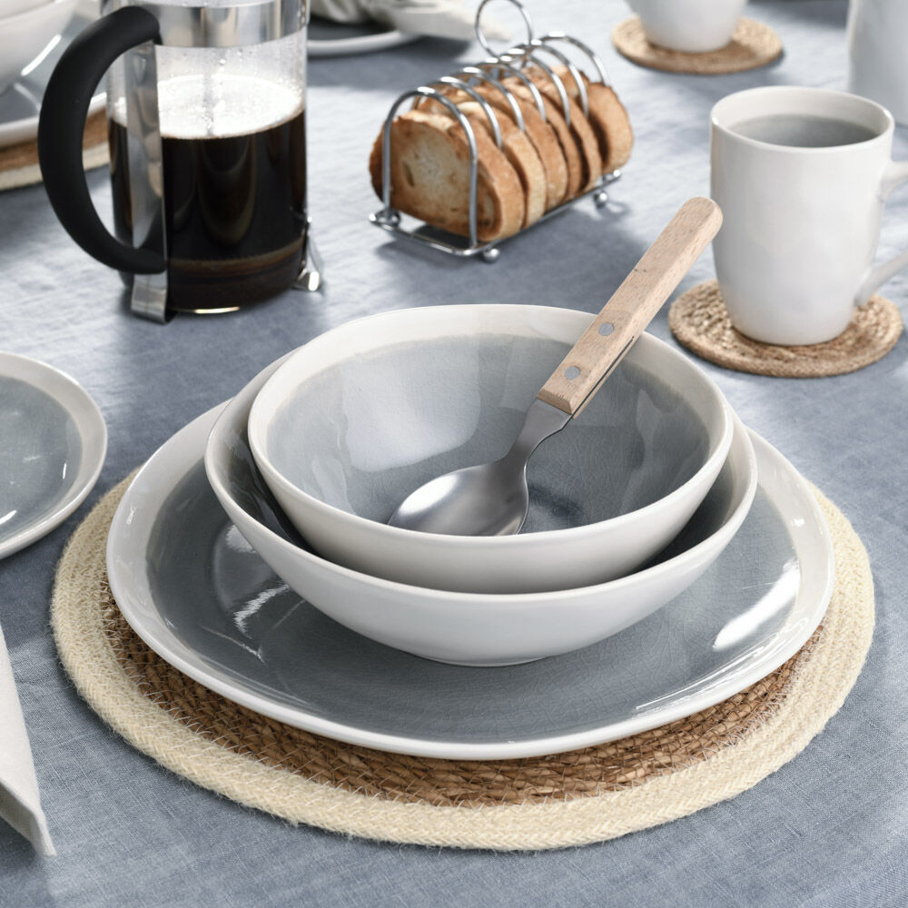 Sonoma Grey Stoneware Dinner Set 32 Piece 8 Settings Stoneware Sets