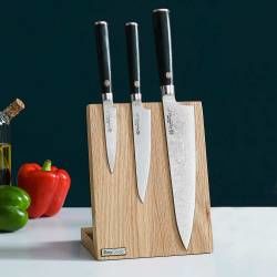 Secondary image for image of Damascus 67 Knife Set 3 Piece and Magnetic Block