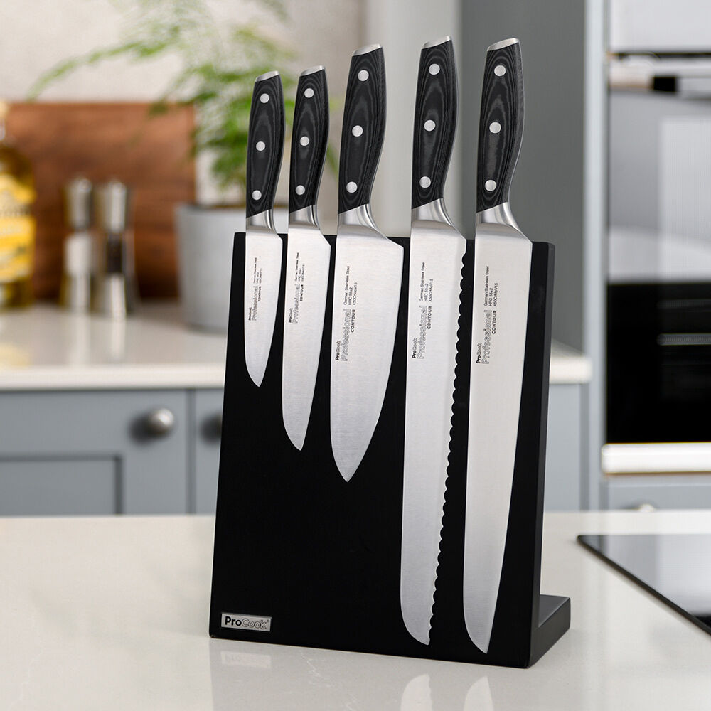 Professional X50 Contour Knife Set 5 Piece and Black Block