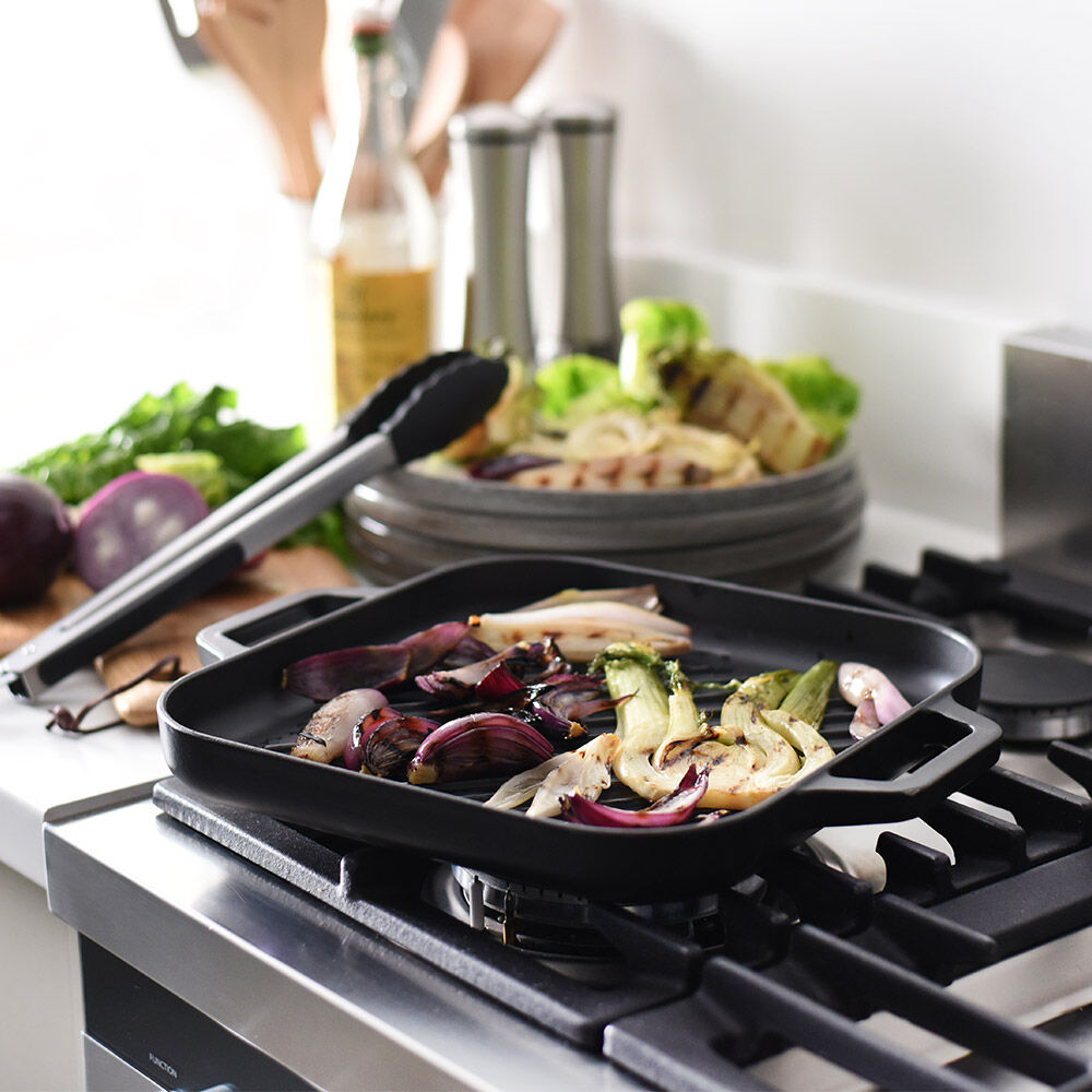 Cast Iron Square Griddle 26x26cm Matte Black Procook Cast Iron From Procook 