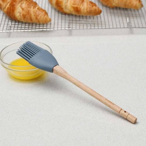 ProCook Silicone Wood Pastry Brush - Blue - 8158