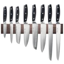 Elite AUS8 Knife Set - 8 Piece and Magnetic Ash Knife Rack