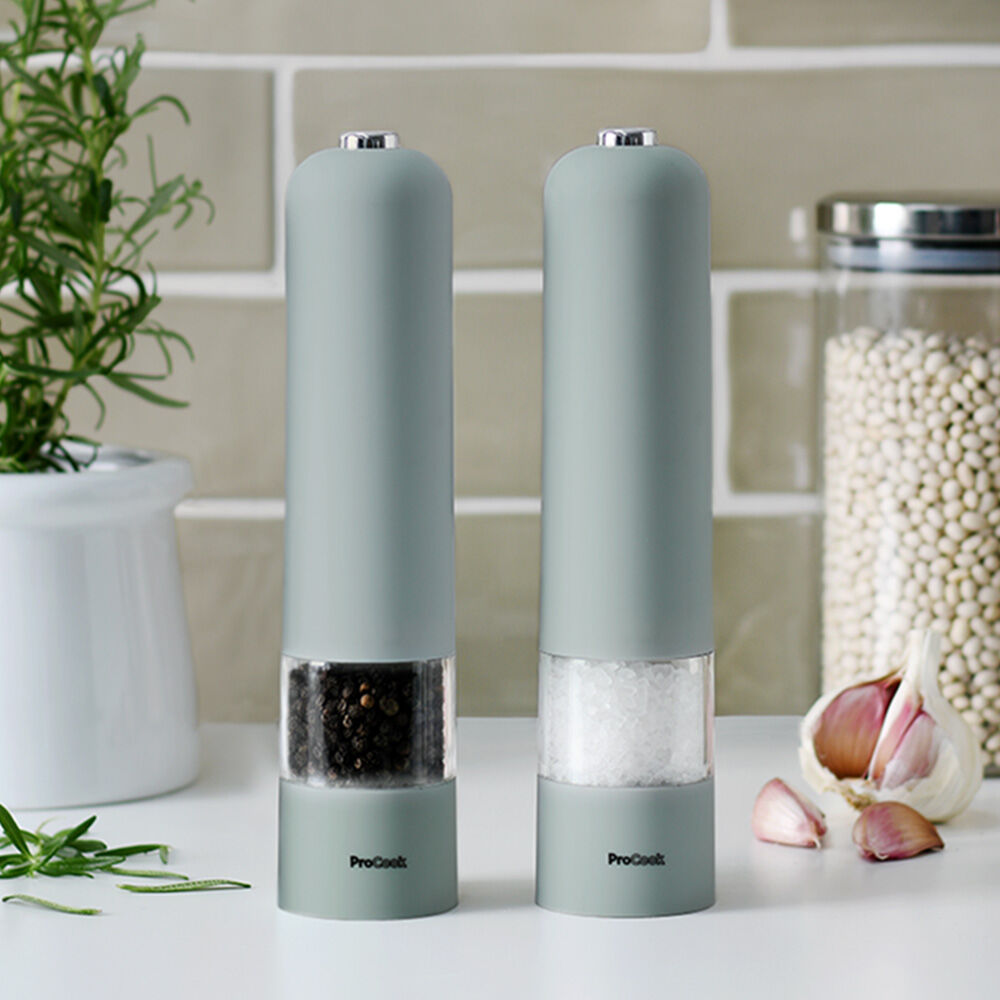 ProCook Electric Soft Touch Salt or Pepper Mill Sage 22cm