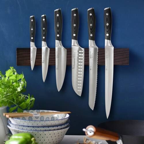 Professional X50 Knife Set 6 Piece and Magnetic Ash Knife Rack