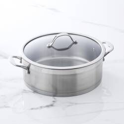 Professional Stainless Steel Shallow Casserole & Lid - 28cm / 6.1L