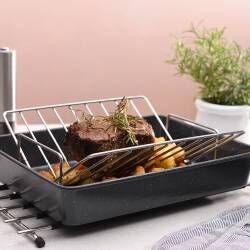 Secondary image for image of Stainless Steel Roasting Rack V Shape Large