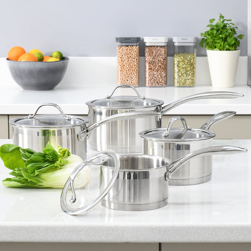 Professional Stainless Steel Saucepan Set 4 Piece