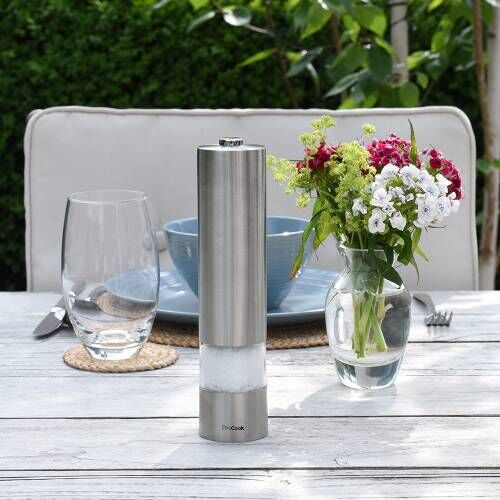 ProCook Electric Stainless Steel Salt or Pepper Mill