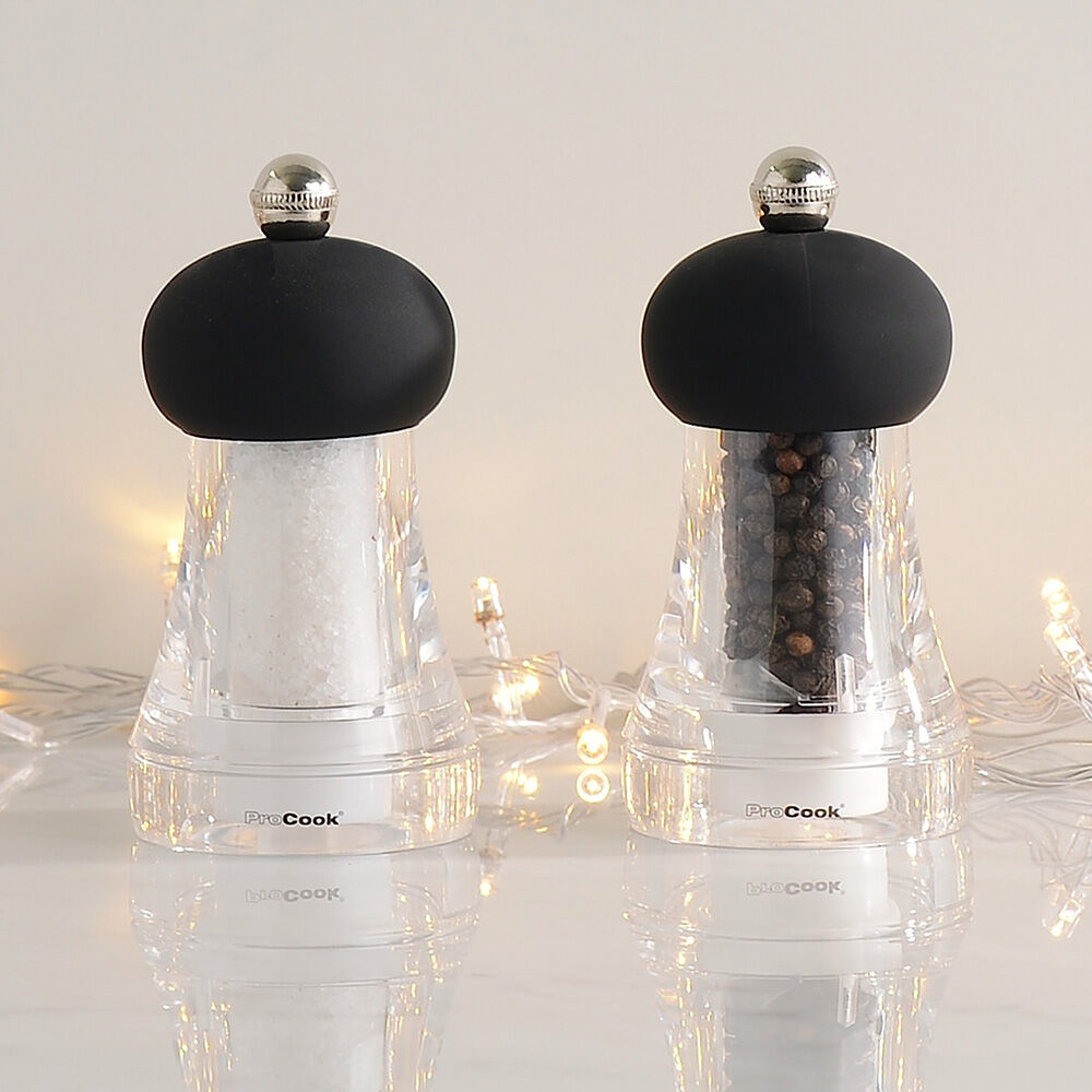 Premium Electric Stainless Steel Salt or Pepper Mill 21cm Salt and