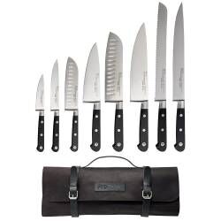 Professional X50 Chef Knife Set - 8 Piece and Leather Knife Case