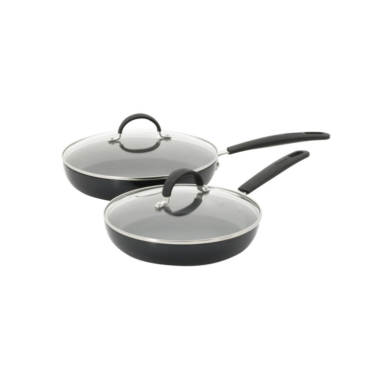 Toughened Nonstick PRO Fry Pan and Magnetic Wooden Trivet Set