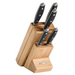 Professional X50 Micarta Knife Set - 5 Piece and Wooden Block