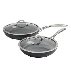 Professional Ceramic Frying Pan with Lid Set - 24cm and 28cm