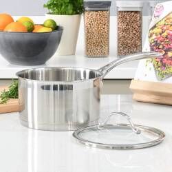 Secondary image for image of Professional Stainless Steel Saucepan & Lid 20cm / 3.6L