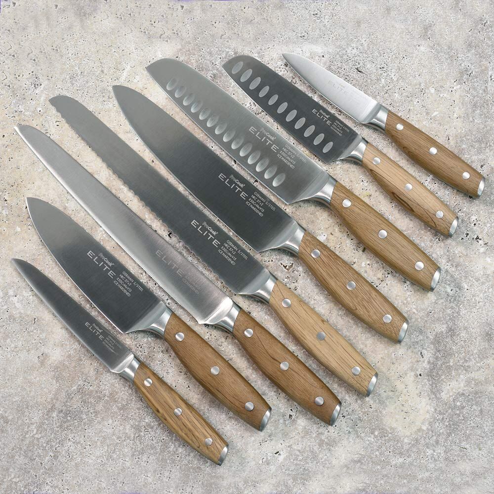ProCook Elite Oak X70 Knife Set 8 Piece